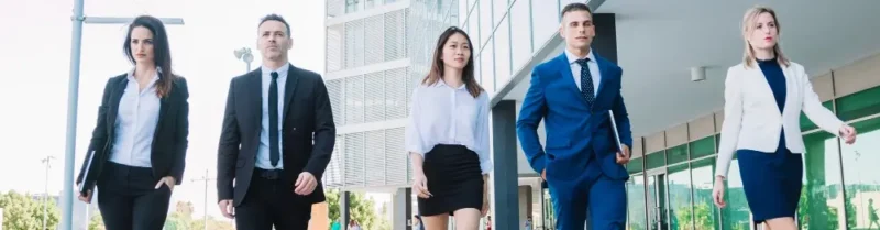 Frontline employees wearing comfortable corporate uniforms during long work shifts
