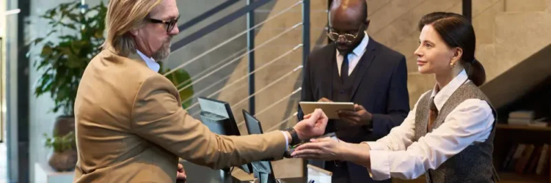 Hospitality uniforms supporting professional guest service in a luxury hotel